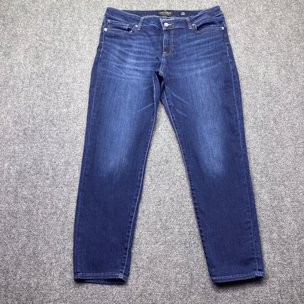 Lucky Brand Lolita Skinny Dark Wash Stretch Denim Jeans Blue 14/32 Regular